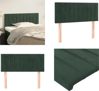Obrázek produktu pro vidaXL Čelo postele tmavě zelené 90x5x78/88 cm samet - Čelo postele - Čelo postele - Čelo postele