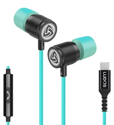 Produktbild von Ultra USB C Kopfhörer USB Typ C Ohrhörer mit Mikrofon In-Ear mit Kabel für Pro 2022 USB-C Türkis