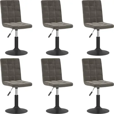 Image de Chaises pivotantes à manger lot de 6 gris foncé velours