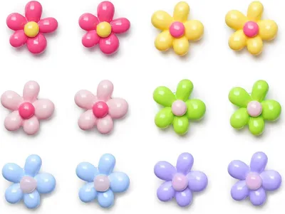 Produktbild von Set von 12 bunten Blumen-Kühlschrankmagneten für Magnettafel und Pinnwand