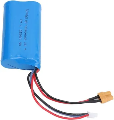 Produktbild von LiPo Akku 7.4V 2000mAh 2F XT30 für HUINA | Kompatibel 580, 550, 583, 582, 1580, 1583 | Hohe Kapazität | XT30 sichere Verbindung, Abmessungen: 67x37x18