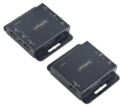 Image de StarTech.com HDMI Extender over Ethernet 4K 30Hz/40m or 1080p/70m, HDMI Extender Kit via CAT6/CAT5, HDMI over IP Extender with Power over Cable (PoE), HDMI Transmitter and Receiver Kit with IR and single power supply