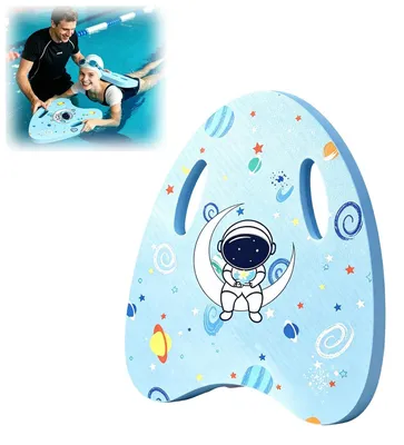 Productafbeelding van Zwemplank met 2 handgreepgaten, blauw, EVA, 40 × 2,8 × 32 cm