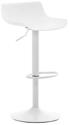 Produktbild von DELUKE® Barhocker höhenverstellbar Weiß JUTO - Kunststoff, 68,5-94x43x44cm | Barhocker mit Lehne Tresenhocker Barstuhl Küchenhocker Thekenhocker hoher Stuhl
