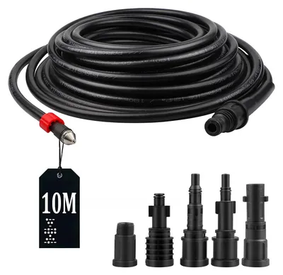 Rohrreinigungsschlauch 10 m, 180 bar, 60 °C, mit 5 Adaptern