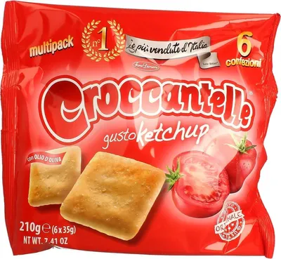 Produktbild von 6x Croccantelle Gusto ketchup multipack 210 g(6 Umschläge) aus italien