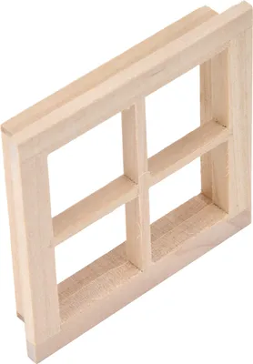 Zdjęcie produktu dla 1:12 okno domku dla lalek miniaturowe drewniane niepomalowane symulowane akcesoria do dekoracji wiatraka