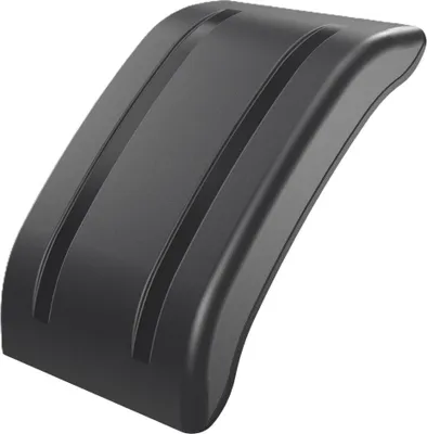 Produktbild von DOMAR D10224 Halbkotflügel 370x240 mm aus robustem Kunststoff für Pkw-Anhänger als flacher schwarzer Radkasten