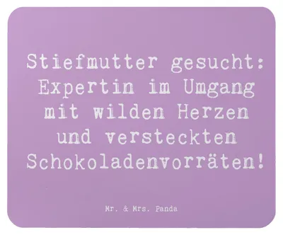 Produktbild von Mr. & Mrs. Panda Mauspad Spruch Stiefmutter Expertin - Lavendeltraum - Geschenk, Mousepad, pc, mausunterlage, Mouse Pad, Dankeschön, Herausforderungen, Stiefkind
