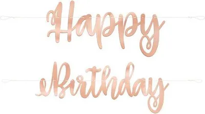 Produktbild von Famanu Girlande Happy Birthday Rosé Gold - 2,13 m