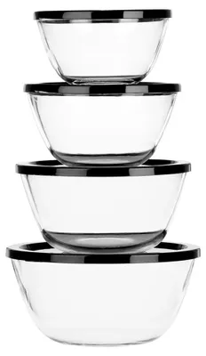 Image de Boîtes en verre avec couvercle - Lot de 4 - Verre - Récipients de conservation pour aliments