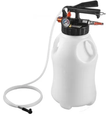 Obrázek produktu pro Pneumatické převodové čerpadlo – objem 8 litrů – materiál HDPE – kovové adaptéry pro převodovou kapalinu – nástroj pro přenos oleje
