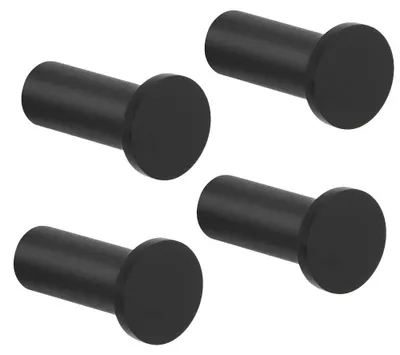 Imagen del producto de Solidchoice - Juego de 4 ganchos para toallas en acero inoxidable, color negro mate