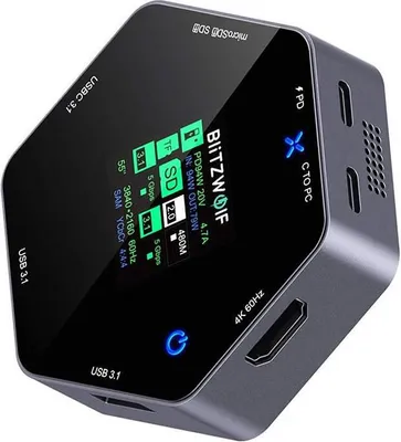 Zdjęcie produktu dla BlitzWolf Blitzwolf 8in1 docking station BW-TH16 USB 100W LCD Smart Display