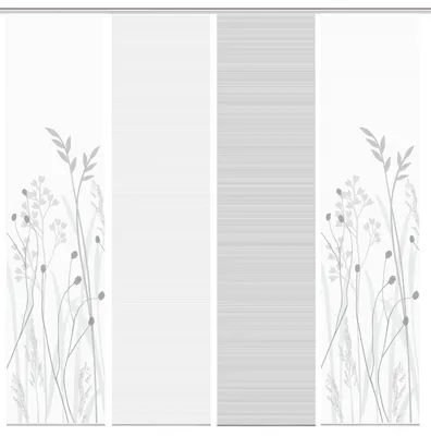 Produktbild von Schiebegardinen GRASIL, halbtransparent, Höhe 260 cm, grau Bambusoptik