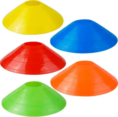 Produktbild von Fitwish professionelle Markierungskegel Fußballset 15-teiliges Kegeltraining, bunte Markierungsdiscs, Zubehör für Fußballtraining