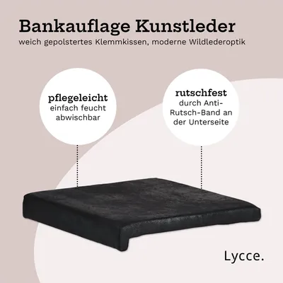 Produktbild von Klemmkissen / Sitzkissen mit 1 Leiste Wildlederoptik  Germany, Farbe:schwarz