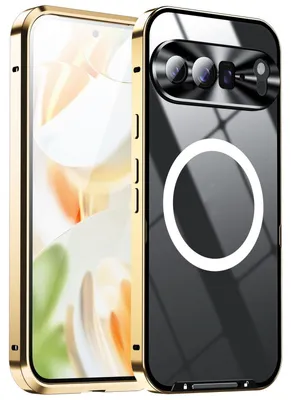 Produktbild von Für Google Pixel 9 Pro XL Magnetische Magsafe Metall Design Schutz Cover Gold