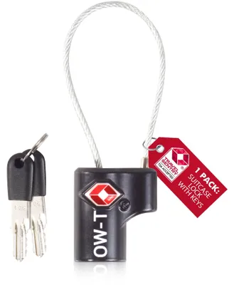 Image de Cadenas TSA - Cadenas à clé avec clés - Noir - 1 pièce - Cadenas pour bagages et valises de voyage