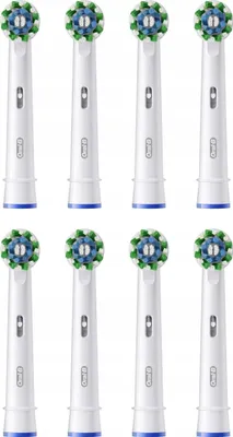 Immagine prodotto di 8x testine per spazzolino elettrico Oral-B Pro Cross Action bianco 100%