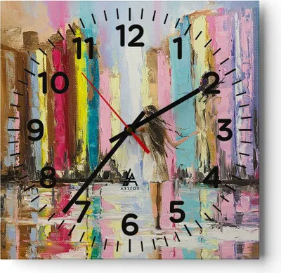 Produktbild von Wanduhr - Quadrat - Glasuhr - Mädchen Vogel - 30x30cm - Schleichendes Uhrwerk - Lautlos - zum Aufhängen bereit - Dekoration Modern - Wanddekoration aus Glas - C4AC30x30-3441
