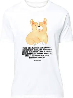 Produktbild von Mr. & Mrs. Panda Größe M T-Shirt Corgie - Weiß - Geschenk, Lebensfroh, Hund, Shirt, Sprüche, Motivation, Corgi, Herren, Tshirt, Spruch, mit