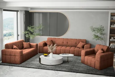 Produktbild von Kaiser Möbel Sofagarnitur 3 + 2 + 1 Couchgarnitur serie NIMES stilvol viele farben Kupfer
