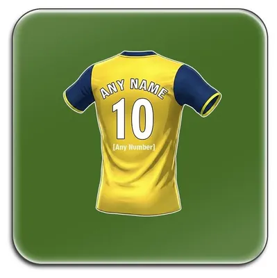 Productafbeelding van Gepersonaliseerde Onderzetters Set van 4 met Voetbalshirt Ontwerp