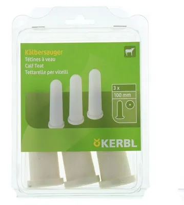 Productafbeelding van Kerbl Kalverspeen Wit met X-Gat 10 cm - 3 stuks