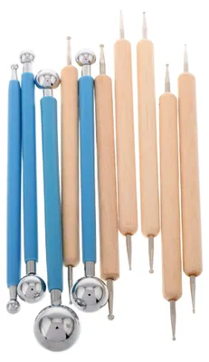 Produktbild von Töpferwerkzeugset mit Prägestift und Kugelschreibern für Polymerclay