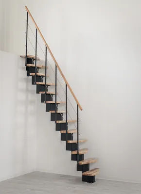 Obrázok produktu pre Schody priame Quatro buk čierny, 13 stupňov, šírka 65 cm