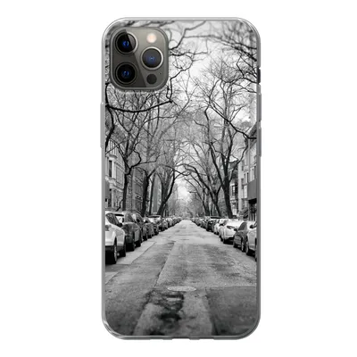 Produktbild von MuchoWow® Handyhülle Schutzhülle Hülle für iPhone 13 Pro Max Geparkte Autos in New York - schwarz und weiß Silikon Softcase Handy Hülle - Mobiltelefon