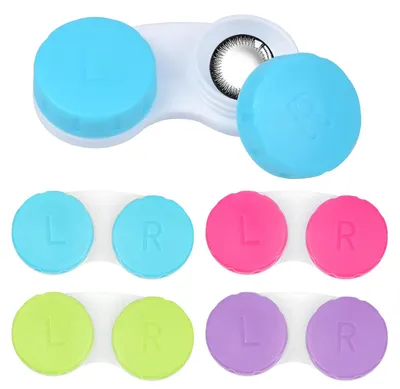 Imagen del producto de Estuche para lentes de contacto, juego de 20 unidades, de varios colores, portátil, ideal para llevar de viaje