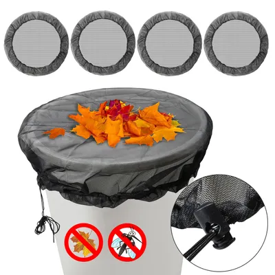 Produktbild von TolleTour Regentonnen Netz 4 Stück Polyester Abdeckung für Regentonne mit Zugkordel 95 cm für Eimer im Garten Verstellbares