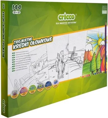 Obrázek produktu pro Pastelky Cricco - trojhranné, 12x 12 barev, 144 pastelek