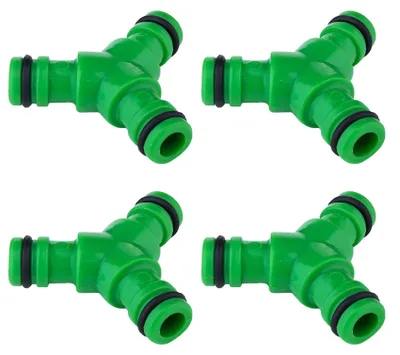 Productafbeelding van Y-verdeelstuk voor tuinslangen 1/2 inch - 4 stuks in groen