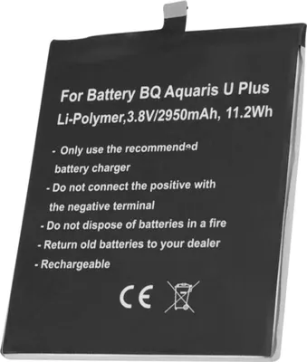 Produktbild von Avizar, Li-Polymer Akku 3.8V BQ Aquaris U 2950mAh, Schwarz