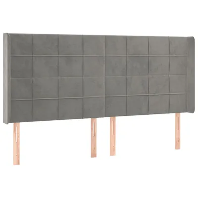 Produktbild von vidaXL Kopfteil mit Ohren Hellgrau 163x16x118/128 cm Samt