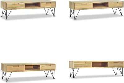 Produktbild von vidaXL TV Schrank 120 x 35 x 35 cm Teak Massiv - TV-Schrank - TV-Schränke - Fernsehtisch - Fernsehtische