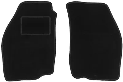 Produktbild von Velours-Fußmatten Vorne passend für Suzuki Baleno I (Schrägheck, Limousine, Kombi, Bj. 1995-2007) –  schwarz, passgenau, mit Befestigungen set 2 Stk. - STANDARD