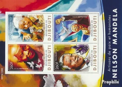 Produktbild von Briefmarken Dschibuti 2016 Mi 919-922 Kleinbogen (kompl. Ausg.) postfrisch Nelson Mandela