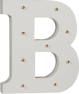 Immagine prodotto di Lettere e insegne e numeri in legno illuminati con LED da 16 cm circa, Modello:B