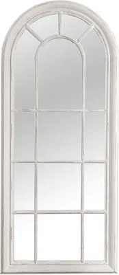 Produktbild von cagü: XL Romantischer Wandspiegel Spiegel [PORTA] Weiß Vintage-Used-Look aus Holz 140cm x 60cm | Nur vertikal aufhängbar | Auch als Standspiegel an der Wand anlehnend nutzbar!