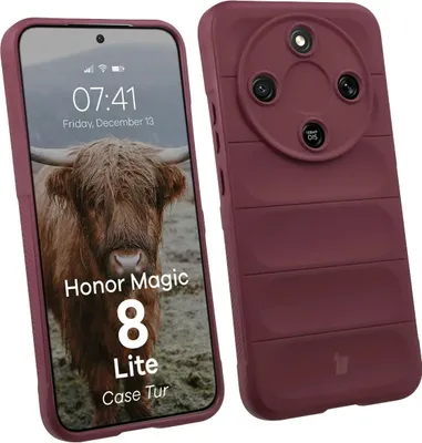 Produktbild von Robuste Handyhülle für Honor Magic8 Lite, Bizon Case Tur, Burgunderrot
