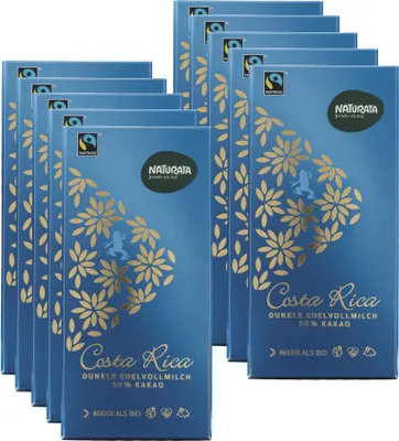 Produktbild von Costa Rica dunkle Edelvollmilch 50%, 10 x 100 g