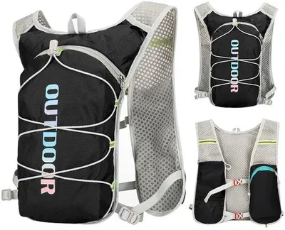 Produktbild von Trinkrucksack 12 Liter – Laufrucksack – Atmungsaktives Netz – Reflektierende Streifen – Leicht – Langlebig – Laufrucksack