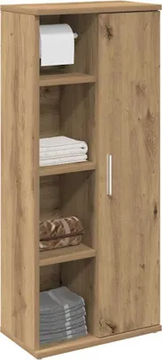 Productafbeelding van Maison Exclusive - Badkamerkast met handdoekhouder, Artisan-eikenhout, 39x22x90 cm