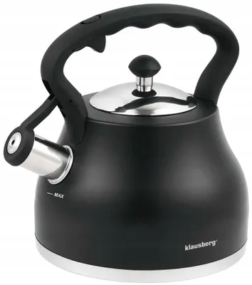Produktbild von Klausberg Stahlkessel mit Pfeife, Induktion, Schwarz Matt, 2,7L