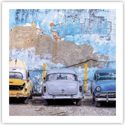 Produktbild von Poster - Poster ohne Rahmen - Havanna Oldtimer Autos - 60x60 cm - Wand Bild - Wanddeko - Wandbilder - Kunstposter - Wandposter - Bilder - Kunstdruck - Wanddekoration - Wandbild - P2XAC60x60-4376