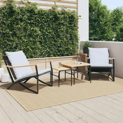 Image de Maison Exclusive - Ensemble de mobilier de balcon 4 pièces avec coussins Noir Acier